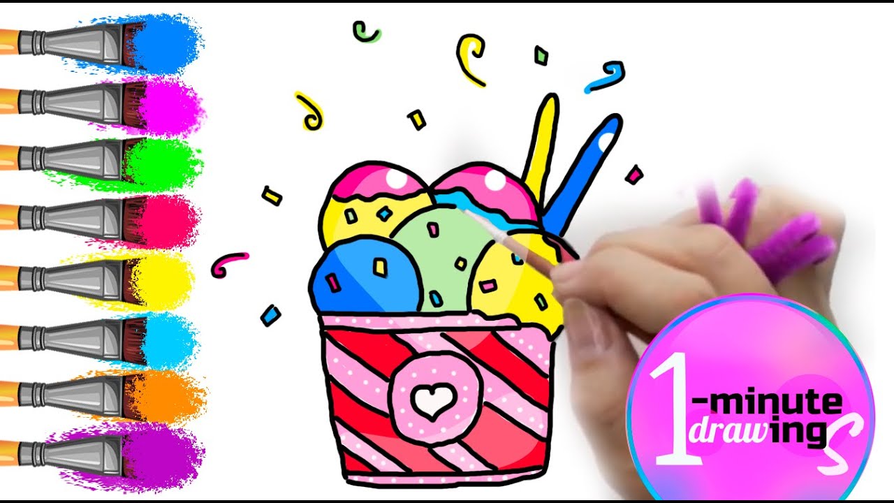 How To Draw Ice Cream  / Printable coloring page!