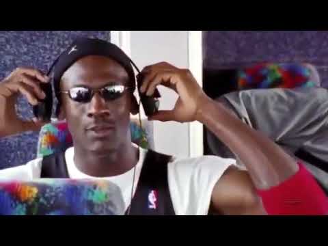 Michael Jordan Listening to Kenny Lattimore before game 6 of 1998 NBA Finals vs. the Utah Jazz