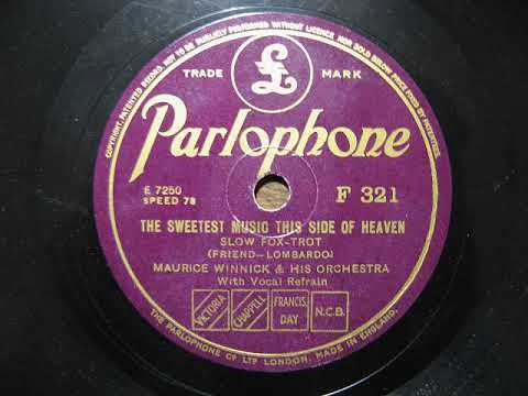 The Sweetest Music this Side of Heaven. Maurice Winnick and his Orchestra. Parlophone 78 rpm Record.