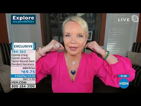 Connie Craig Carroll Jewelry Taylor Round Gem Pendant Ne...