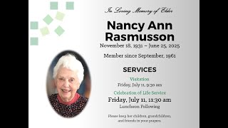 Nancy Rasmusson Celebration of Life Service - July 11, 2025