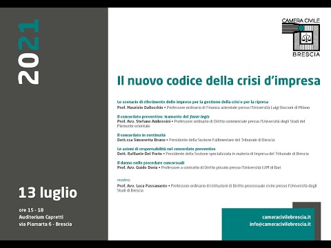 Il nuovo codice della crisi d'impresa (PARTE 1)