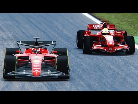 Ferrari F1 2022 F1-75 vs Ferrari F1 2007 Felipe Massa at Monza