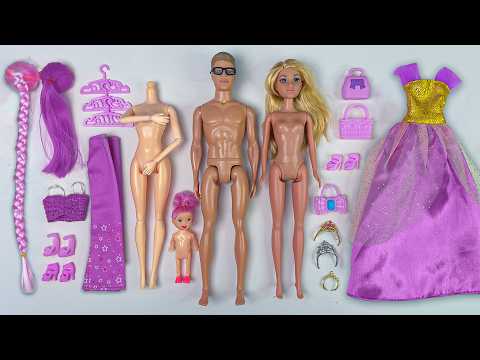 13 Minutes Satisfying with Unboxing Barbie Family Playset, Doll Dressup Set Toys ASMR | Review Toys