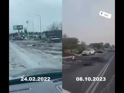 The road in Re'im, Israel. A music festival was held there. Hamas terrorists encircled it