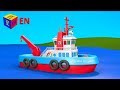 Boats and ships for children. Construction game: tugboat. Educational videos cartoons for toddlers