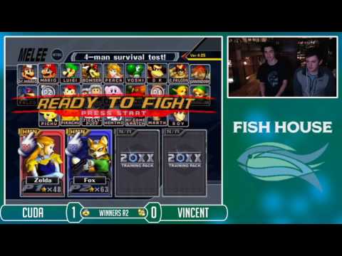 Fish House 1 SSBM - Vincent (Fox) Vs. Cuda (Sheik) Winners Round 2