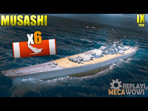 Musashi 6 Kills & 155k Damage | World of Warships Gameplay 4k