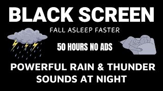 Overcome Insomnia Instantly with HURRICANE, Powerful RAIN &amp; THUNDER Sounds at Night | BLACK SCREEN
