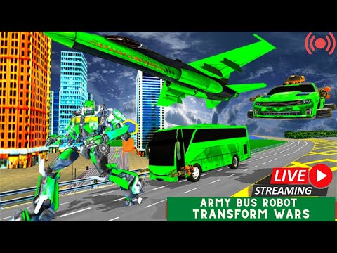 🔴LIVE: Army Bus Robot Car Game 3D | Army Bus Robot Transform Wars | Bus Robot Car Transform War HD