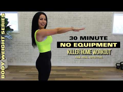 30 MIN NO EQUIPMENT FULL BODY HARDCORE HIIT WORKOUT at Home | CROSSFIT ® inspired | Body Weight Only