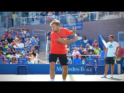 Stan Wawrinka Backhand Slow Motion Side View - ATP One Handed Backhand Technique
