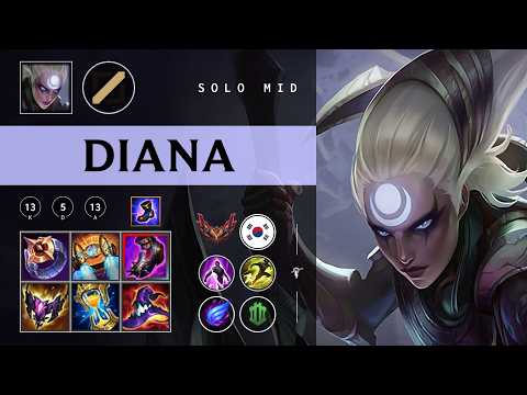 Diana Mid vs Twisted Fate - KR Grandmaster Patch 26.04