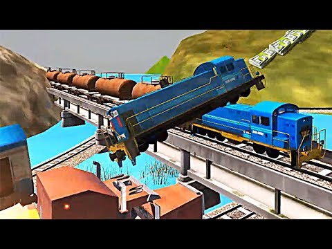 Can A Train Jump Let S Crush And Smash The Trains Using New Train - can a train jump let s crush and smash the trains using new train loco swifter anung gaming