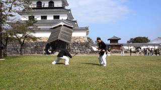 preview picture of video 'Tinbe Okinawa kobudo ティンベー 沖縄古武道 無心舘 白石城での野外稽古'