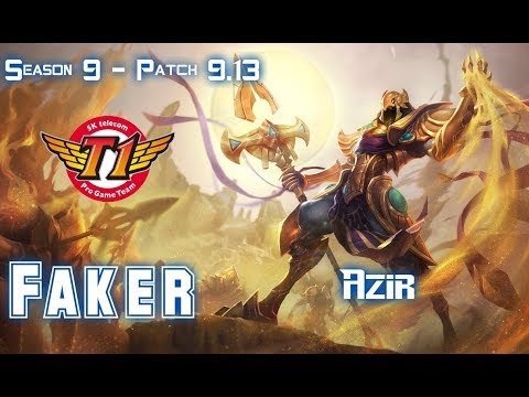 SKT T1 Faker AZIR vs KARMA Mid - Patch 9.13 KR Ranked
