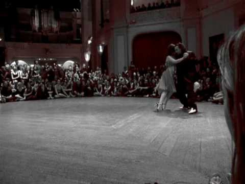  Juana Sepulveda  and  Mariano Frumboli  are  dancing  to  the  tango  "  Gallo Ciego  "