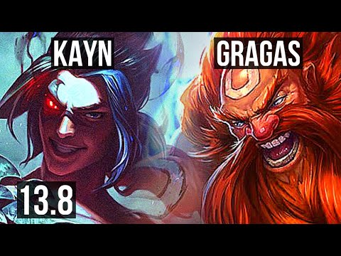 KAYN vs GRAGAS (JNG) | 8/0/5, 67% winrate, Legendary | KR Master | 13.8