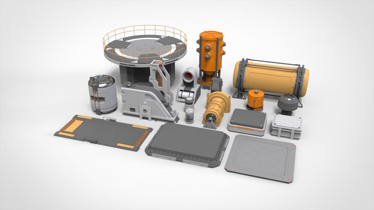 साइंस-फाई आर्किटेक्चर किटबैश 34 3D मॉडल