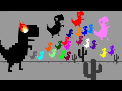 MORE Google Dinosaur Game HACKS  -Dino Angry MOM -  Dinosaur run - Survival Marble Race in Algodoo