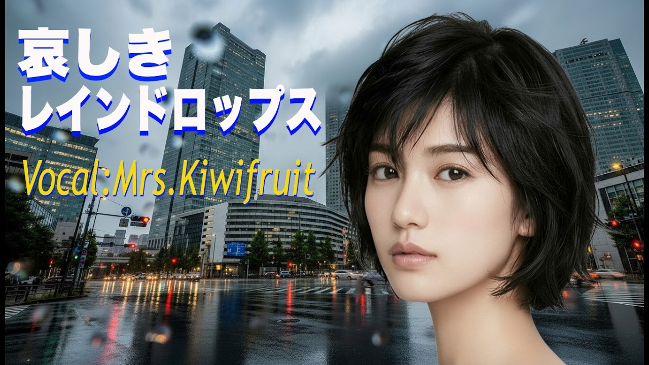 『哀しきレインドロップス』by : shiginy　VocalはMrs.KiwiFruit  #オリジナル曲  #aivideo #tokyo