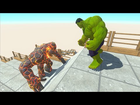 LAVABOY VS HULK DEATH FALL - Animal Revolt Battle Simulator