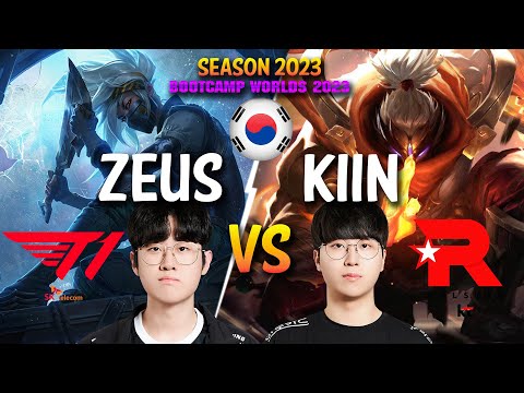 T1 Zeus vs KT Kiin - Zeus AKALI vs Kiin JAX Top - Patch 13.19 KR Ranked