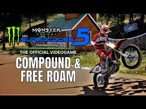 Monster Energy Supercross 5 COMPOUND & FREE ROAM | Honda CR250R 2 Stroke Fun! | PS5 Next Gen