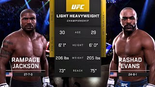 Rampage Jackson vs Rashad Evans FULL FIGHT | UFC 5 AI Simulation (CPU vs CPU)