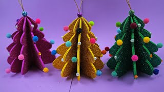 How to Make Christmas Tree - DIY Handmade Xmas Craft Ideas- Glitter Foam Christmas Crafts 2024
