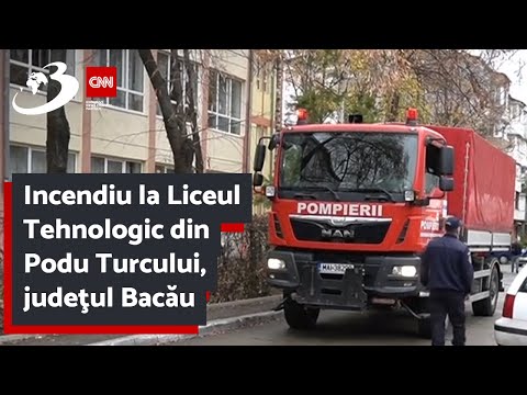 Incendiu la Liceul Tehnologic din Podu Turcului, judeţul Bacău