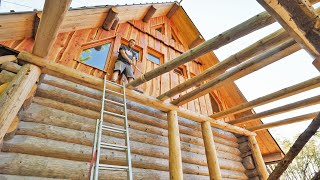 More Heavy Logs and Wood Dust / Off Grid LOG CABIN Building (S4 Ep2)