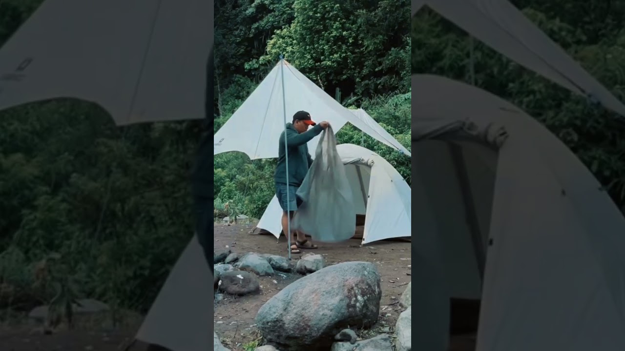 Solo Camping in the river | ASMR | Heavyrain #naturesounds #relaxing