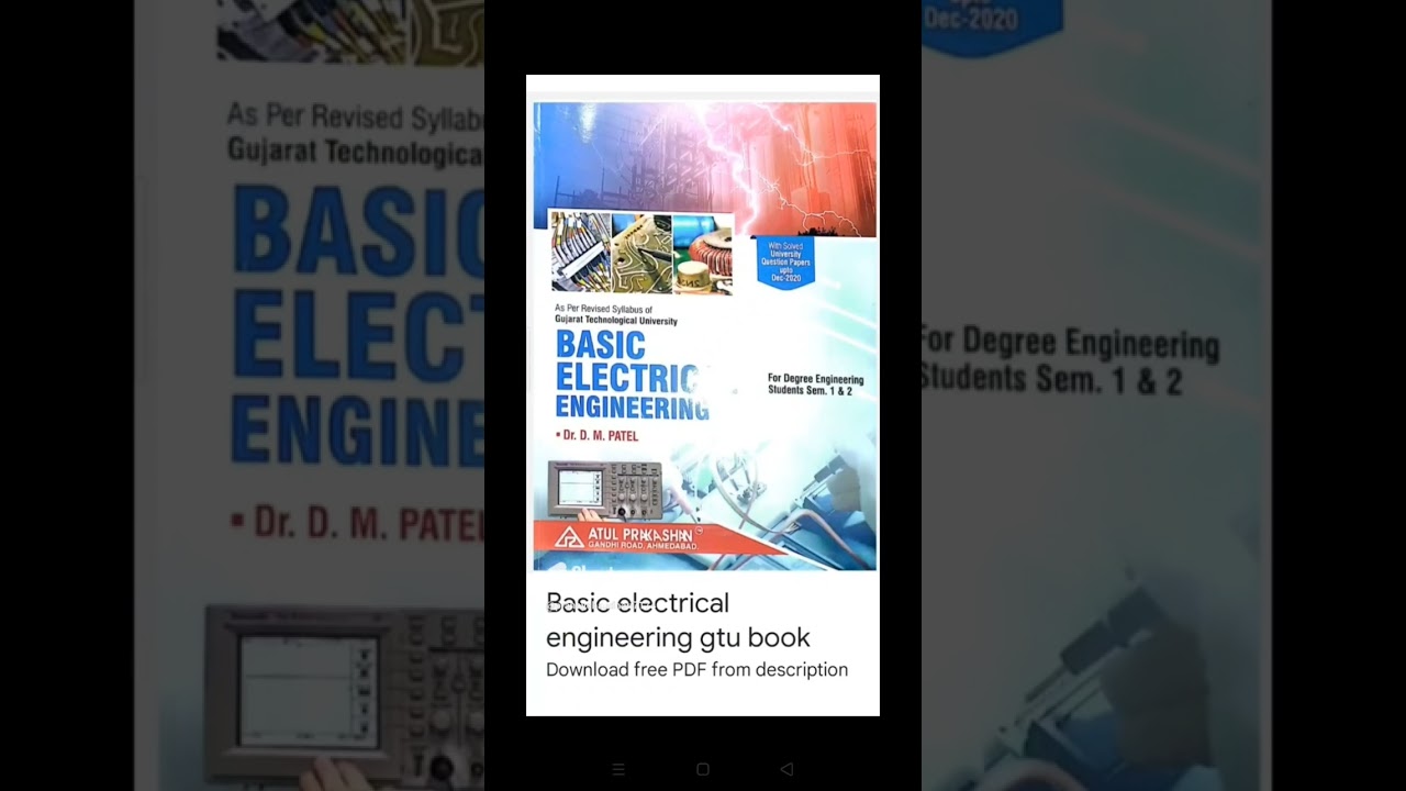 Basic electrical engineering/gtu/BE/engineering book pdf