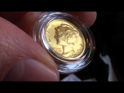 Mercury Dime Centennial Gold Coin Unboxing!!