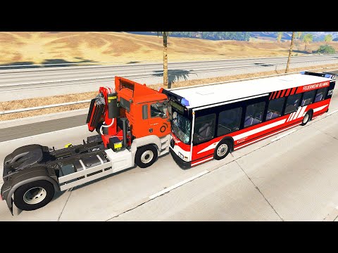 Direct Crashes With Truck Head on collision #3 - BeamNG.drive High Speed Crashes