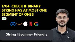YouTube video 'LeetCode 1784 Check if Binary String Has at Most One Segment of Ones | Easy | String'