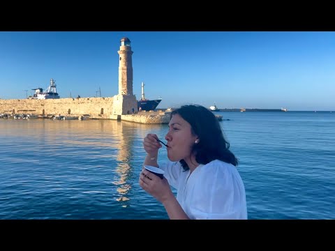 ASMR VLOG (Soft Spoken) Vacation in Greece, Rethymno 🇬🇷 [Sub]