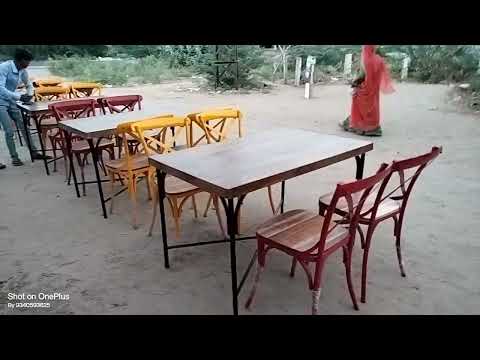 Multicolor wooden cafe tables and chairs, seating capacity: ...