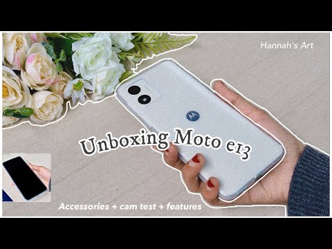 Unboxing moto e13 (2023)🫶🏻 Creamy white🎀 + accessories + camera test✨| Aesthetic | Hannah's Art🦋
