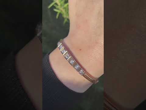 Antique Edwardian 15ct Rose Gold And Diamond 1.00ct Bangle Circa 1910