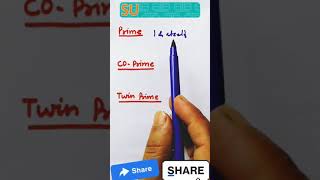 Prime Numbers | Co Prime  Numbers | Twin prime numbers|#Shorts। #Shortvideo!