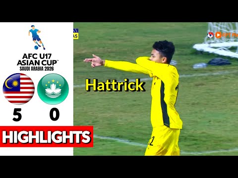 Malaysia vs Macau 5-0 Highlights Sorotan Perlawanan | AFC U-17 Asian Cup 2026 Qualifiers