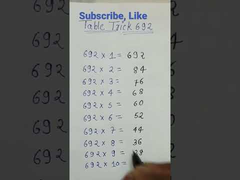 table trick 692 #short trick # table of 692 #math trick
