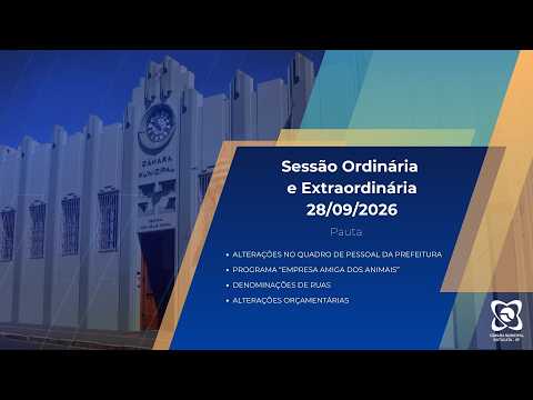 Capa de 33ª Sessão Ordinária da Câmara de Botucatu — 28/09/2026