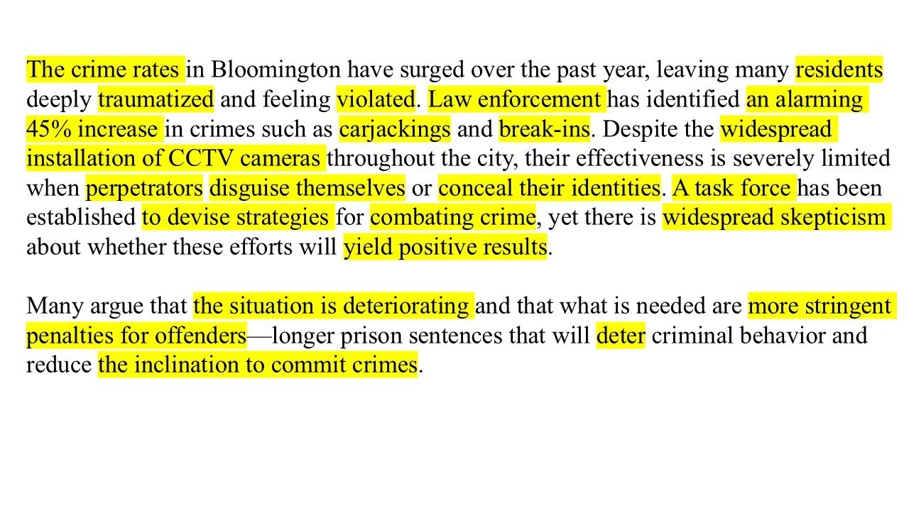 Improve Your English Listening and Reading- Crime Deterrence