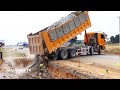 Massive Heavy Loading Power Truck Dumping Stone For Side Road Foundation Construction Technology