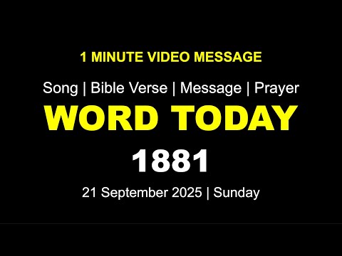 Word Today-1881 | Bro RSV | One-Minute Video Message (Malayalam) | 21 September 2025