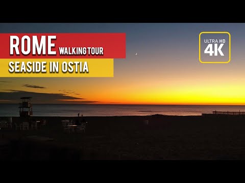 Autumnal relaxing seaside - Rome Walking Tour (Ultra HD 4k)