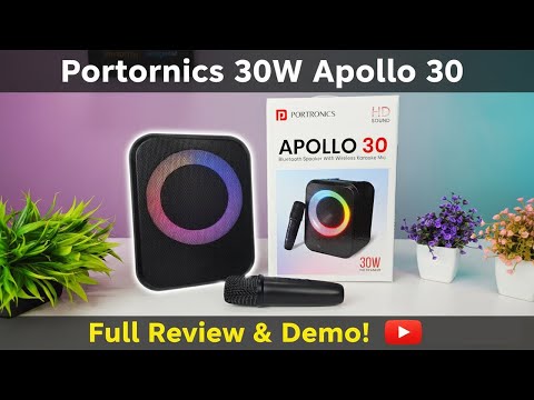 Portronics 30W Apollo 30 Wireless Bluetooth Speaker with Wireless Karaoke Mic | Best Party Speaker